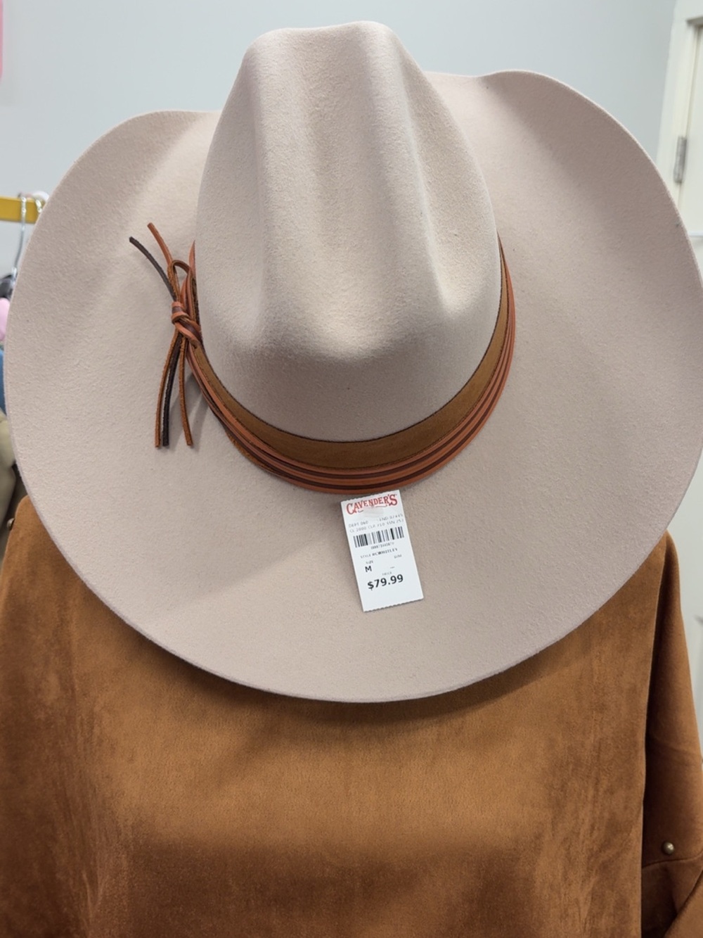 Rockin C Women's Buckskin Westley Creased Leather Wrap Western Hat